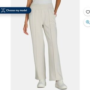 Avia Ivory Fleece Centre Seam High Rise Straight Leg Lounge Pants